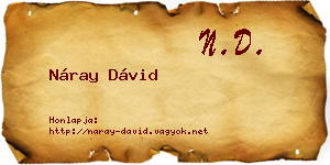 Náray Dávid névjegykártya